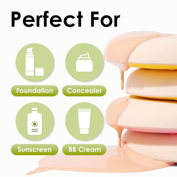 5Pcs Makeup Sponge for Foundation Concealer and Powder, Latex Free Blender Sponge for Natural and Easy Makeup Soft Long-Lasting and