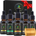 XIKEZAN 5 Pack Beard Oil Set W/Sandalwood,Orange,Vanilla,Cedarwood,Christmas Stocking Stuffers Fathers Valentines Gifts for Men Him Dad Boyfriend