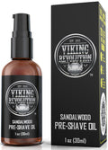 Viking Revolution Sandalwood Pre-Shave Oil for Men - Smooth, Irritation-Free Shave, 1 Fl Oz - All Skin Types