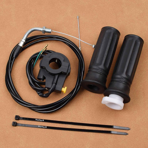 7/8" Twist Throttle Accelerator Handle Grips, 75" Throttle Cable with on off Switch for Mini Bike 49Cc 50Cc 80Cc 90Cc 110Cc 125Cc 212Cc Pit Bike