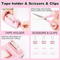 Pink Desk Organizers and Accessories 10Pcs Set with 360-Degree Rotating Pen Holder, Tape Dispenser, Stapler, Staple Remover, 1000 Staples, Tape,