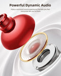 Pocbuds Bluetooth Headphones Wireless Earbuds 80Hrs Playtime Wireless Charging Case Digital Display Sports Ear Buds with Earhook Deep Bass IPX7