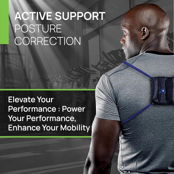 PRIMEKINETIX Posturemedic Dynamic Posture Brace for Neck and Back Support -For Enhanced Shoulder Alignment, Posture Improvement & Stretching- S (Red)