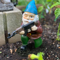 Tirifer Garden Statue Gnome with Gun, Guard Gnome for Garden Military Army Statue Tactical Soldier for Indoor Outdoor, Patio, Yard, Lawn,