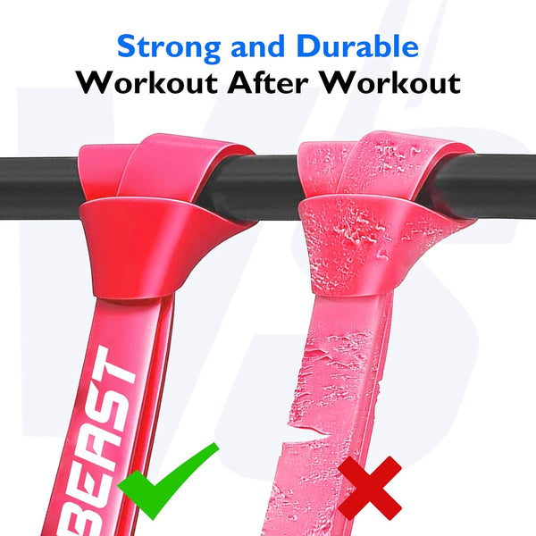 Fitbeast Resistance Bands Set, 6 Different Levels, Pull up Assist Bands for Strength Training, Crossfit, Powerlifting, Muscle Toning, Yoga,