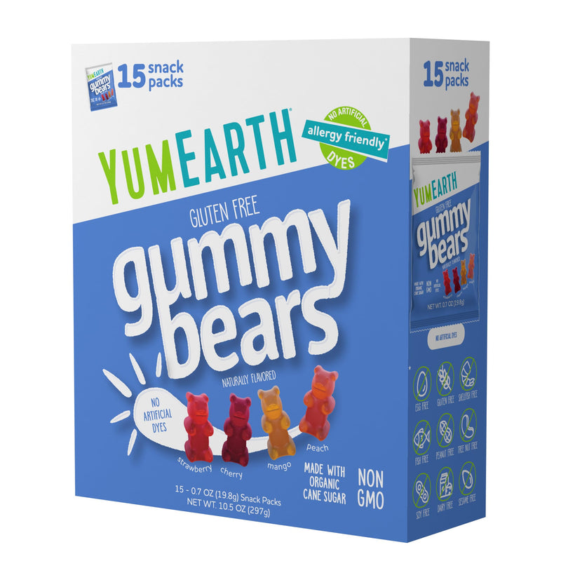 Yumearth Organic Gummy Bears - Fruity Gummy Candy Snack Packs, Gluten Free Snacks for Kids - Allergy Friendly, Non-Gmo, No Artificial Flavors or