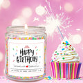 Homsolver Happy Birthday Gifts for Women Unique, Vanilla Cream Scent with Sprinkles Candy Birthday Candles for Her, Handmade Aromatherapy Candle