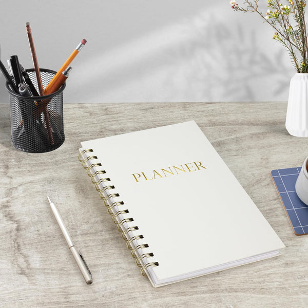 Undated Weekly and Monthly Planner Spiral Bound- Weekly Goals Planner Notebook, Weekly to Do List, Habit Tracker Journal, Academic, Aesthetic,