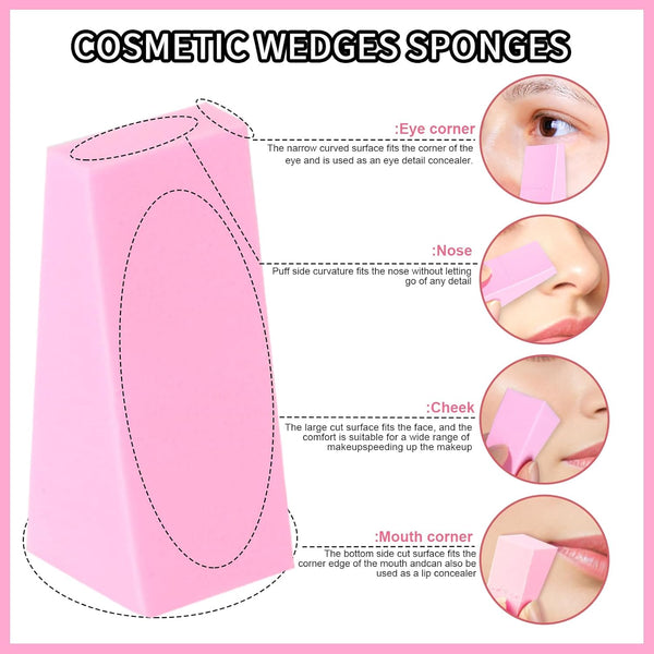 Teenitor 48 Pieces Makeup Sponges For Foundation, Latex Free Small Wedge Shaped Sponge Applicator For Liquid Cream Foundation Festival Makeup