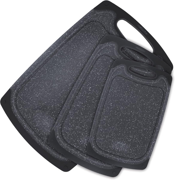 KIMIUP Kitchen Cutting Board (Set of 3),Professional Chopping Boards Sets,Dishwasher Safe Cutting Boards with Juice Grooves & Carrying Handle & No BPA