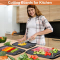 KIMIUP Kitchen Cutting Board (Set of 3),Professional Chopping Boards Sets,Dishwasher Safe Cutting Boards with Juice Grooves & Carrying Handle & No BPA