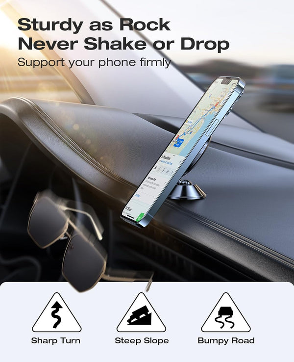 VICSEED for Magsafe Car Mount, [Military-Grade] [Upgraded High & Low Temp Resistance] Magnetic Phone Holder for Car Dashboard, 360 Rotatable Car
