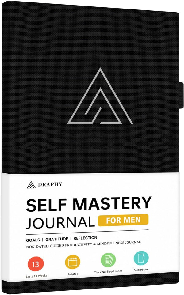 Self-Mastery Journal for Men - Gratitude and Productivity Journal for More Happiness, Positivity, Growth, Mindfulness, Self Care and Reflection -