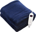 Tefici Electric Heated Blanket Throw, Super Cozy Soft 2-Layer Flannel 50" X 60" Heated Throw with 6 Heating Levels & 4 Hours Auto Off, Machine