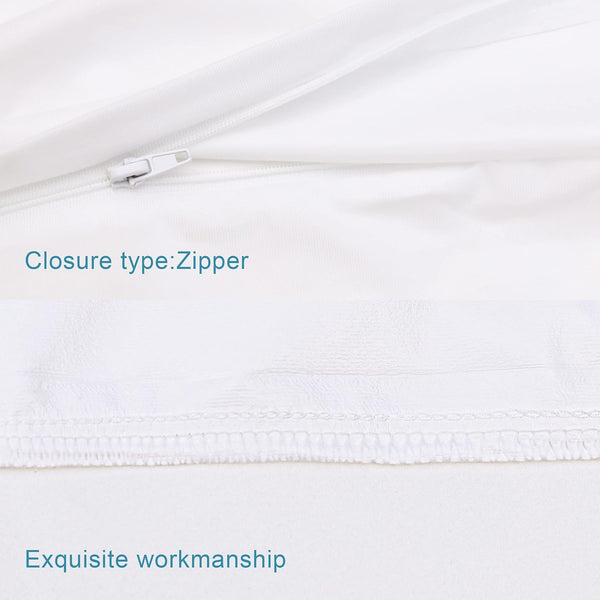 NTBAY 4 Pack Zippered Waterproof Queen Pillow Protectors, Super Soft Quiet Zip Pillow Protectors, 20x30 Inches Jersey Pure White Waterproof Pillow