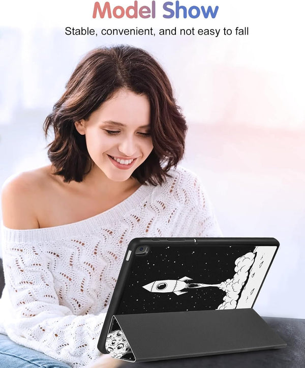 For Samsung Galaxy Tab A7 Lite Case 8.7 Inch Cute Women Girls Kids Folio Cover Teens Astronaut Design Unique with Pencil Holder Auto Sleep/Wake
