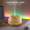 ASAKUKI Essential Oil Diffuser, 300ML Aromatherapy Humidifier with 7-Color Light, Small Home Diffuser with Remote Control for Relaxation -Light Wood