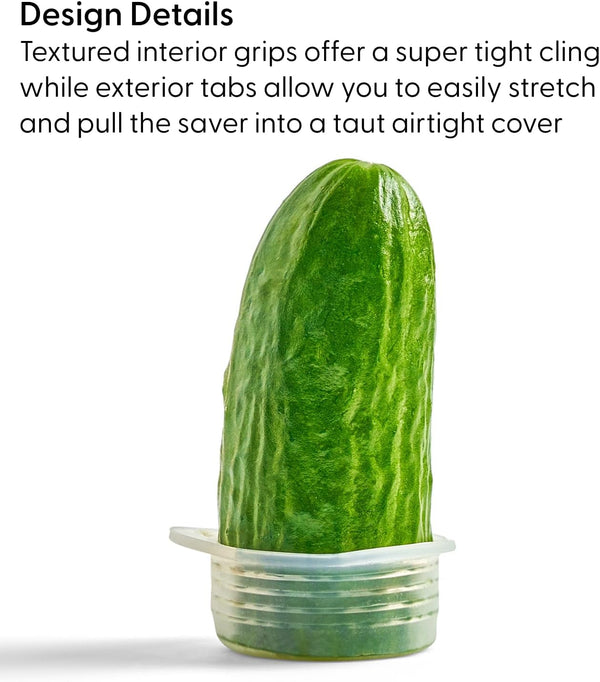 W&P Reusable Produce Savers, Set of 7, Covers Fruits & Vegetables to Keep Fresh, Dishwasher Safe, Avocado & Onion Saver