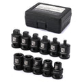 MIXPOWER 11 Pieces 3/8-Inch Drive Pipe Plug Socket Set, SAE, CR-MO, Tapered Male Square Drive, Chamfered Female Square Drive