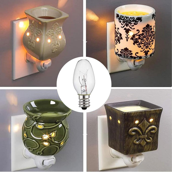 Wax Warmer Bulb - Salt Lamp Bulb - 15 Watt Light Bulbs for Scentsy Wax Warmer,C7/120V/E12 Long Lasting Nightlight Replacement Bulbs for Plug in