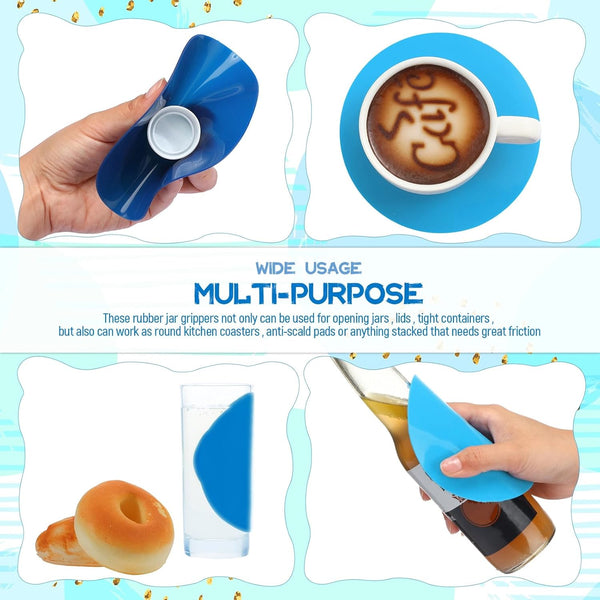 Chuangdi 8 Pcs Jar Opener Rubber Jar Gripper Pads 5'' round Coasters Heat Insulation Pad Trivet Non Tear Multi-Purpose Bottle Lid Openers for