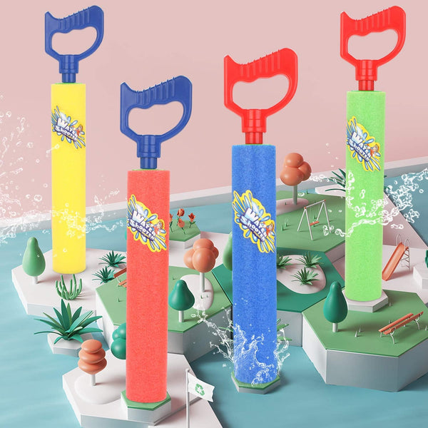 Water Guns Shooter 6 Pack, Super Foam Soakers Blaster Squirt Guns, Pool Noodles Toy with Plastic Handle Summer Swimming Beach Garden Fighting