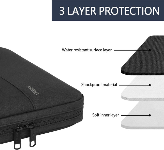 Ytonet 13 13.3 Inch Laptop Sleeve, TSA Slim Laptop Case with Handle, Water Resistant Computer Carrying Case, Compatible 