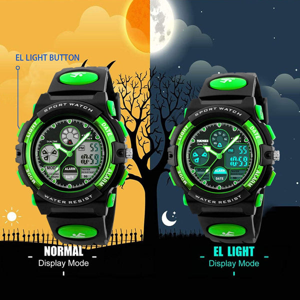 Cofuo Kids Digital Sport Watch, Boys Girls Waterproof Sports Outdoor Watches Children Casual Electronic Analog Quartz Wrist Watches with Alarm