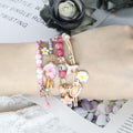 4 Pcs Beaded Cute Bracelets for Teen Girls Women, Dainty Cute Cartoon Crystal Beads Pearl Stretch Charm Handmade Adjustable Anklets Bracelet Set