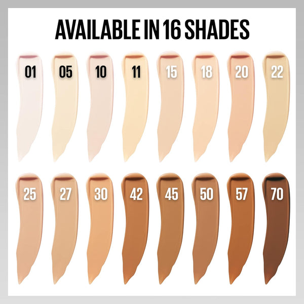 Maybelline Super Stay Liquid Concealer Makeup, Full Coverage Concealer, up to 30 Hour Wear, Transfer Resistant, Natural Matte Finish, Oil-Free,