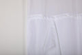 Shower Curtain Liner with Snaps 70" W X 54" H Waterproof Polyester Fabric Bath Curtain with Magnet White