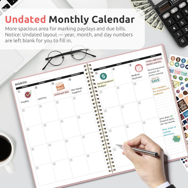Budget Planner - Monthly Budget Book with Expense Tracker Notebook, Undated Bill Organizer & Finance Planner to Take Control of Your Money,