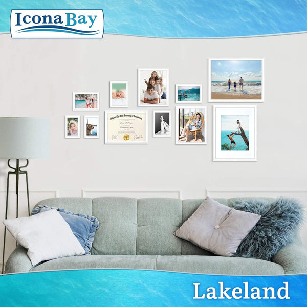 Icona Bay 4X6 White Picture Frame - Contemporary Photo Frame 4 X 6 - Composite Wood Frame for Walls or Tabletop - Lakeland Collection