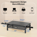 Zimilar Monitor Stand Riser with Metal Mesh Drawer, Height Adjustable with Phone Holder for Computer, Laptop, Printer, Notebook, Computer Monitor