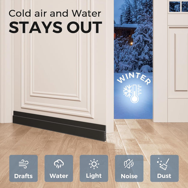 Grotheory 2 Pack under Door Draft Stopper, Home Improvement, Weather Stripping Door Seal, Bottom of Door Sweep, Garage Window Blocker Noise Dust