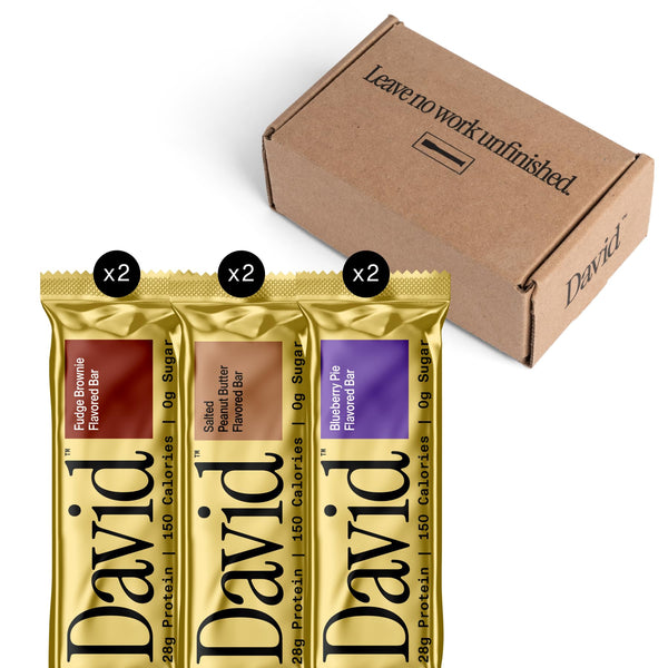 David High Protein Bars No Sugar - Sugar Free Protein Bars, Low Carb, Gluten Free - 28G of Protein, 150 Calories - David Bar On-The-Go Snack -