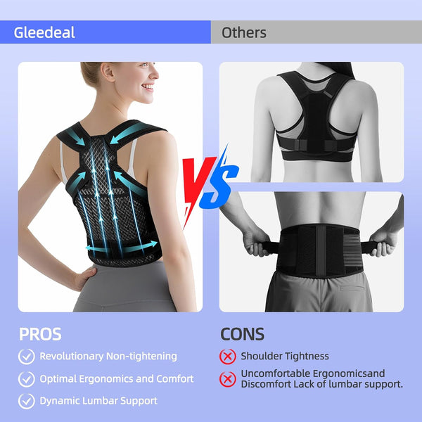 Back Brace Posture Corrector for Women and Men, Upgraded Full Support, Adjustable Back Straightener for Improving Posture, Relief for Upper,Lower