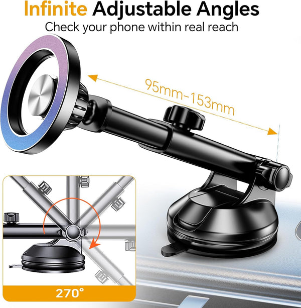 For Magsafe Car Mount? Windshield + Vent + Dash ? Magnetic Phone Holder for Car Phone Holder Mount Cell Phone Holders for Your Car Truck Suction