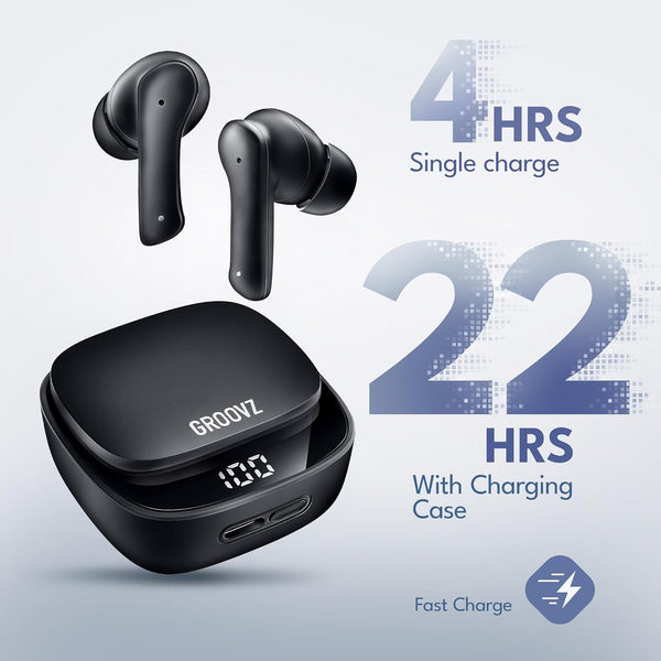 True Wireless Earbuds with Charging Case - Designed and Engineered in the USA - Ipx4 Water Resistant Bluetooth Earbuds Compatible with Apple and