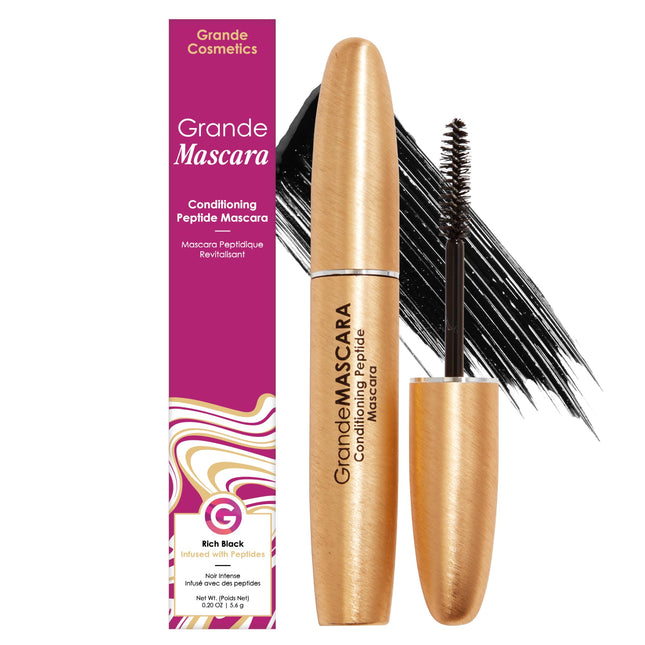 Grande Cosmetics GrandeMASCARA Conditioning Peptide Mascara – Buildable Extreme Volume & Length – Long-Lasting & Clump-F