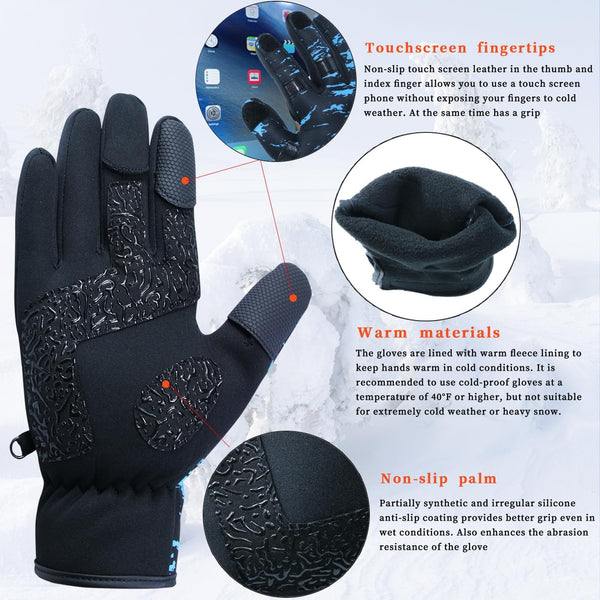 Drasry Neoprene Fishing Gloves Touchscreen 3 Cut Fingers Warm Cold Weather Suitable for Men and Women Ice Fishing Fly Fishing Photography
