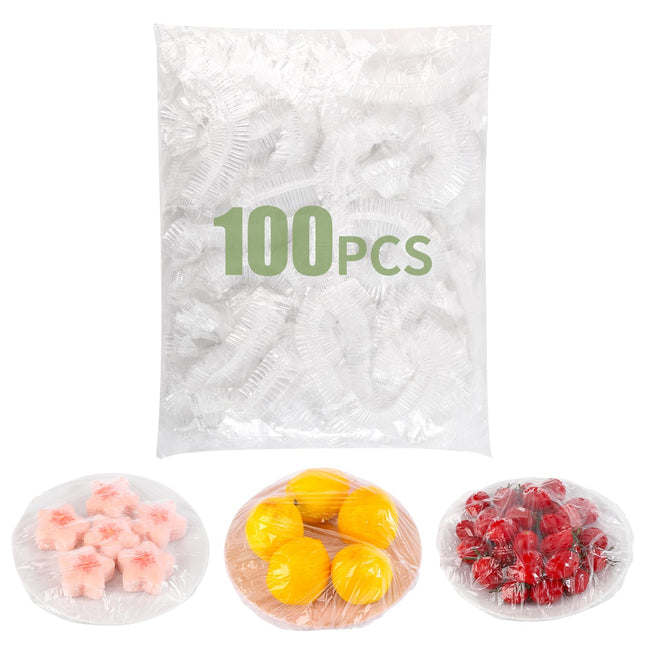 Plastic Bowl Covers 100Pcs Elastic Reusable, Shower Caps for Sourdough Bread Proofing, Outdoor Food Covers to Keep Bugs 