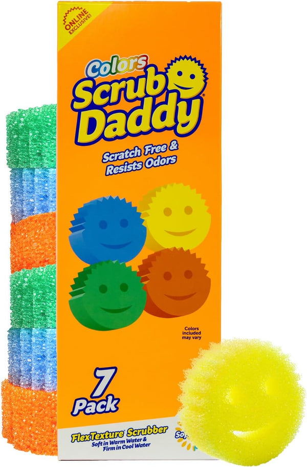 Scrub Daddy Scratch-Free Multipurpose Kitchen Sponges - Bulk Dish Sponges for Kitchen, Bathroom, Household Cleaning & More - Made with Bpa-Free
