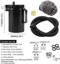 RULLINE Universal 350Ml Oil Catch Can Tank 0046 Aluminum Polish Baffled Reservoir Black Upgraded Braided Hose