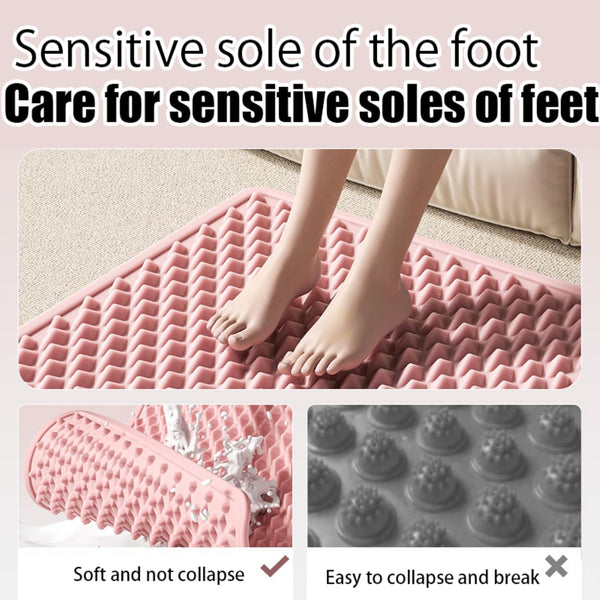 Lmljoo Silicone Cushion Portable Foot Reflexology Pad Foldable Foot Massage Mat Pressure Point Massage Mat Anti-Fatigue Standing Desk Mat Standing