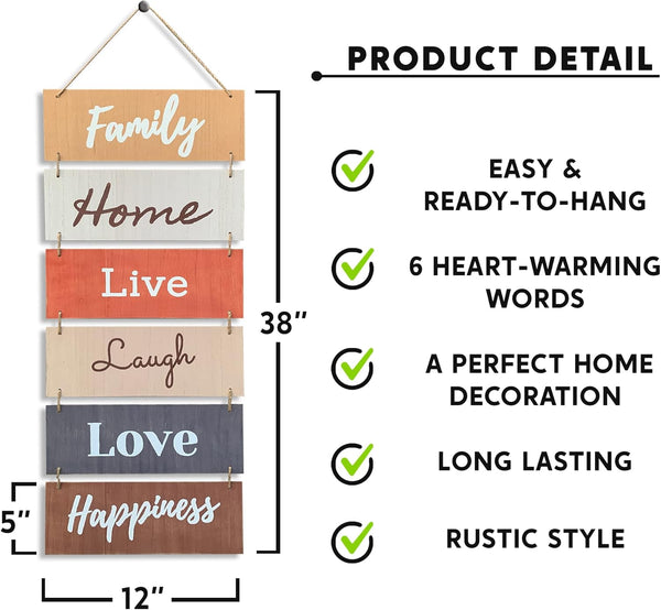 Hanging Wall DÃ©cor Sign - Welcome Vertical Wall Art Decorations, Rustic Home Accessories for Living Room, Bedroom, Family, Dining, and Kitchen,
