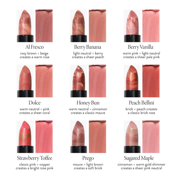 LAURA GELLER NEW YORK Italian Marble Sheer Lipstick - Al Fresco - Hydrating & Lightweight - Vitamin E & Caster Seed Oil - Cream Finish