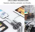 Cable Management Organizer Kit 2 Cable Sleeve Split with 41Self Adhesive Cable Clips Holder, 10Pcs and 2 Roll Self Adhesive Tie and 100 Fastening