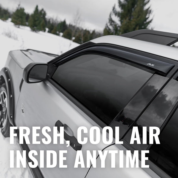 Auto Ventshade [AVS] outside Mount Rain Guards for 2010 - 2017 GMC Terrain | Window Vent Visors, 4 Pcs. - Smoke | 94167