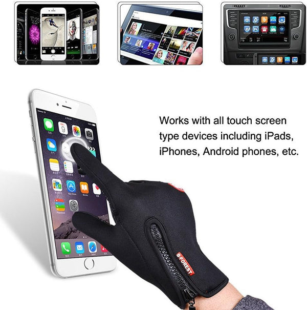 Winter Gloves Touch Screen Warm Gloves Cold Weather Windproof Cycling Driving Riding Bike Telefingers Thermal Gloves Non-Slip Silicone Gel